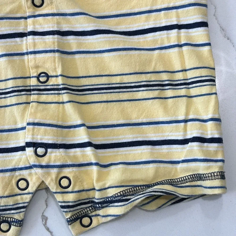 Carter’s | Baby Boys Yellow Navy Striped Romper Unisex Girls Infant